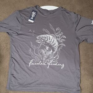 Gray Fishing Short Sleeve Tee